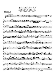 Orchestral Suite No.4 in D Major, BWV 1069: Violin I part by Johann Sebastian Bach