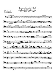 Orchestral Suite No.4 in D Major, BWV 1069: Cello and double bass part by Johann Sebastian Bach