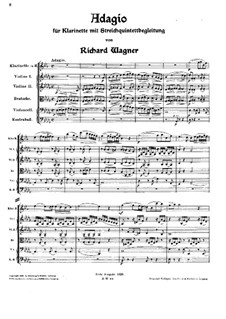 Adagio for Clarinet and String Quintet, Op.23: Full score by Heinrich Baermann