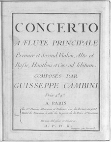 Flute Concerto No.1: Flute Concerto No.1 by Giuseppe Maria Cambini