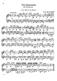 Eighteen Very Easy Pieces for Beginners, Op.333: Book II, No.1-3, for two guitars by Ferdinando Carulli