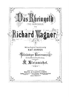 The Rhine Gold, WWV 86a: Piano-vocal score by Richard Wagner