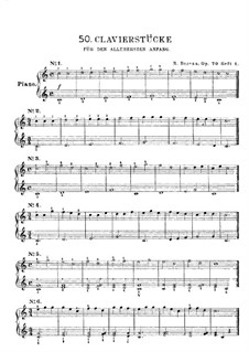 Fifty Piano Pieces for First Beginners, Op.70: Book I by Johann Hermann Berens