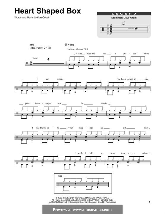 Heart Shaped Box (Nirvana): Drum set by Kurt Cobain