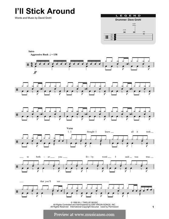 I'll Stick Around (Foo Fighters): Drum set by David Grohl