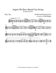 Angels We Have Heard Can Swing: For saxophone quartet – bari sax part by folklore