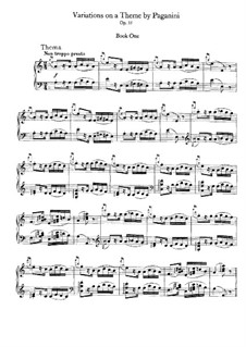 Variations on a Theme by Paganini, Op.35: Book I by Johannes Brahms