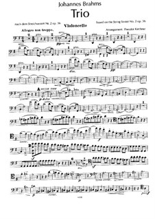 String Sextet No.2 in G Major, Op.36: Version for piano trio – cello part by Johannes Brahms