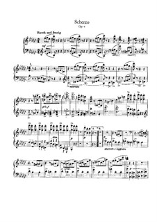 Scherzo in E Flat Minor, Op.4: For piano by Johannes Brahms