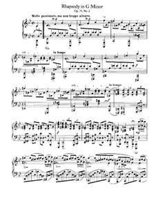 Two Rhapsodies, Op.79: Rhapsody No.2 by Johannes Brahms