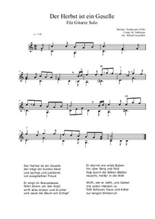 Der Herbst ist ein Geselle: For guitar solo (C Major) by folklore