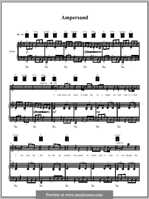 Ampersand: For voice and piano (or guitar) by Amanda Palmer