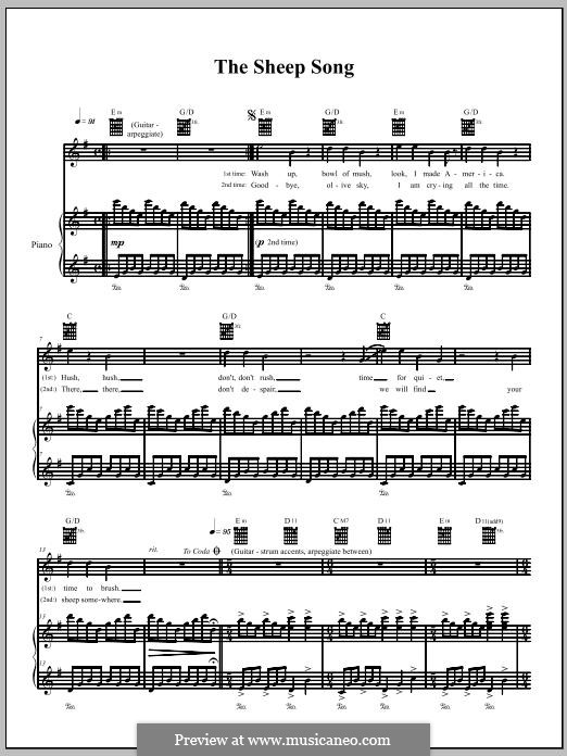 The Sheep Song (The Dresden Dolls): For voice and piano (or guitar) by Amanda Palmer