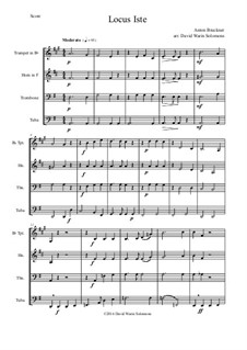 Locus Iste, WAB 23: For brass quartet by Anton Bruckner