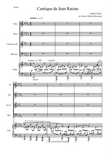 Cantique de Jean Racine, Op.11: For wind quartet and piano by Gabriel Fauré