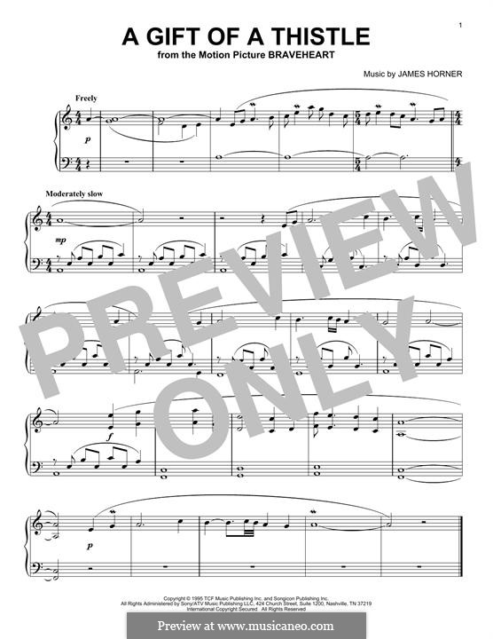 A Gift of a Thistle: For piano by James Horner