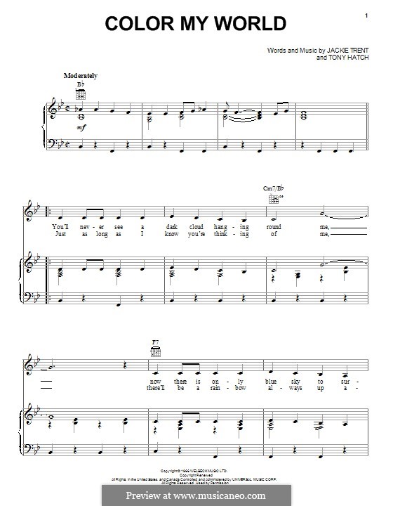 Colour My World by J. Trent, T. Hatch - sheet music on MusicaNeo