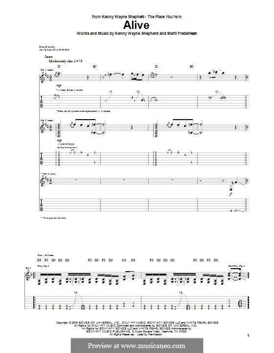 Alive: For guitar with tab by Martin Frederiksen, Kenny Wayne Shepherd