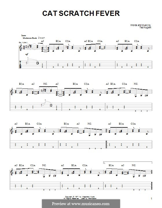 Cat Scratch Fever: For guitar with tab by Ted Nugent