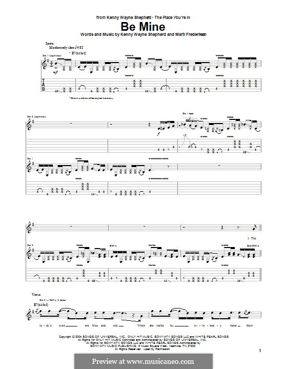 Be Mine: For guitar with tab by Martin Frederiksen, Kenny Wayne Shepherd