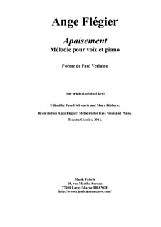 Apaisement: For medium voice and piano by Ange Flégier