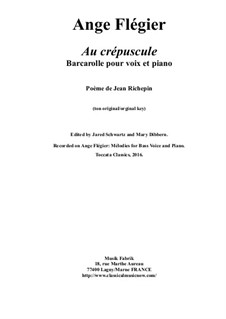 Au crépuscule: For baritone voice and piano by Ange Flégier