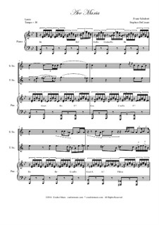 Trio version: For soprano, tenor saxophone and piano by Franz Schubert