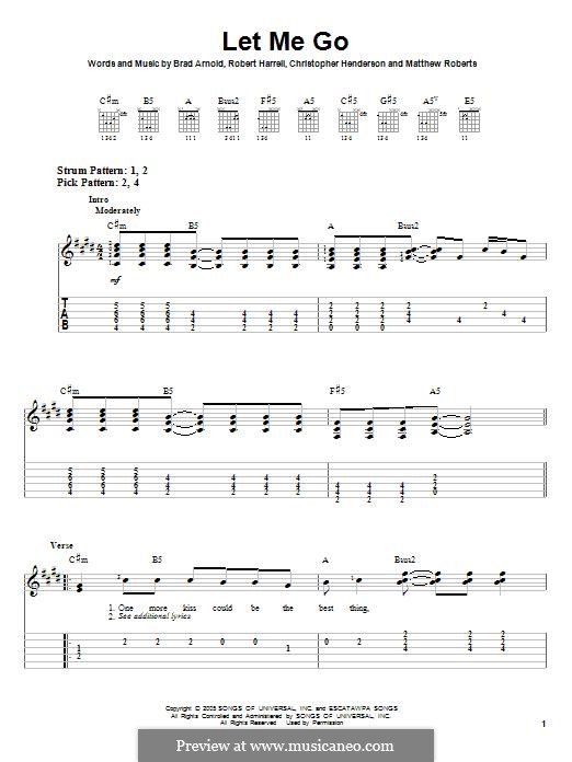 Let Me Go 3 Doors Down By B Arnold C Henderson M Roberts R