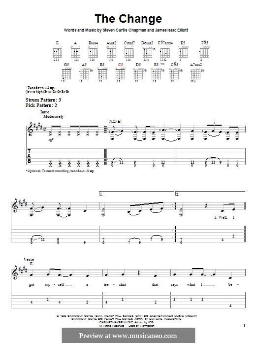 The Change: For guitar with tab by Steven Curtis Chapman