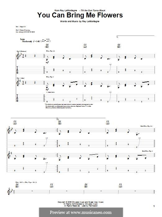 You Can Bring Me Flowers: For guitar with tab by Ray LaMontagne