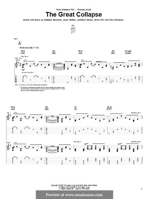 The Great Collapse (Shadows Fall): For guitar with tab by Brian Fair, Jason Bittner, Jonathan Donais, Matthew Bachand, Paul Romanko