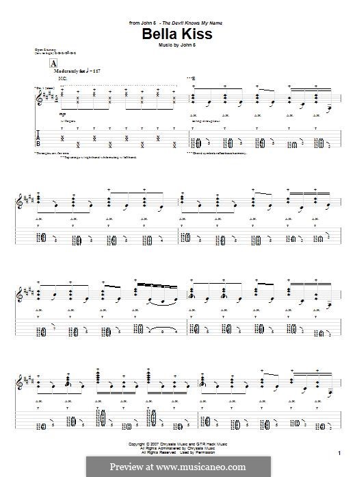 Bella Kiss: For guitar with tab by John 5