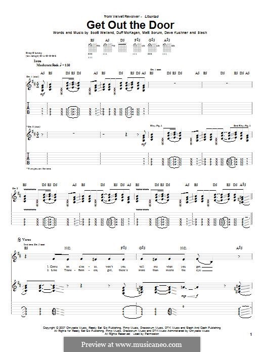 Get Out the Door (Velvet Revolver): For guitar with tab by Slash, David Kushner, Duff McKagan, Matt Sorum, Scott Weiland