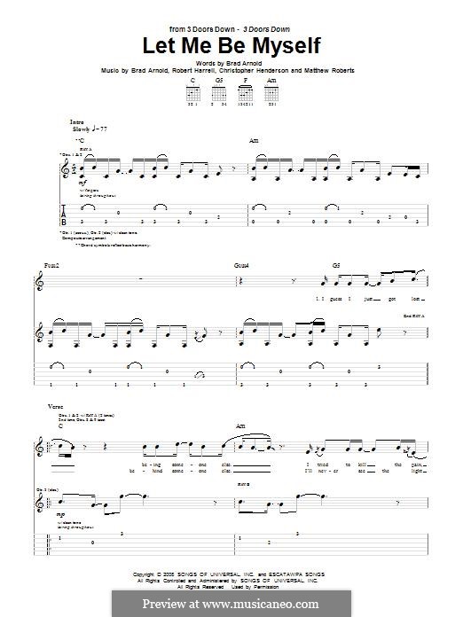 Let Me Be Myself 3 Doors Down By B Arnold C Henderson M