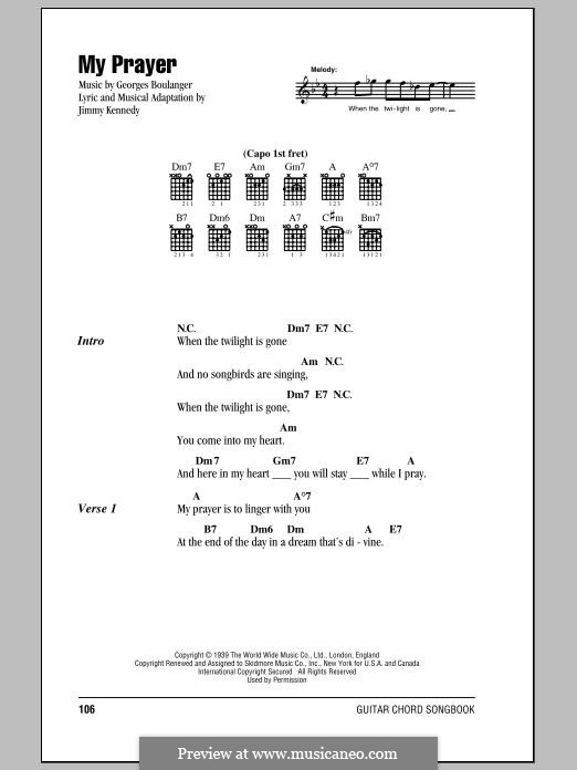 My Prayer (The Platters): Melody line by Georges Boulanger