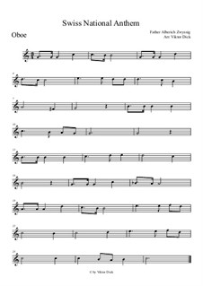 Schweizer Psalm (Swiss National Anthem): For oboe by Alberich Zwyssig