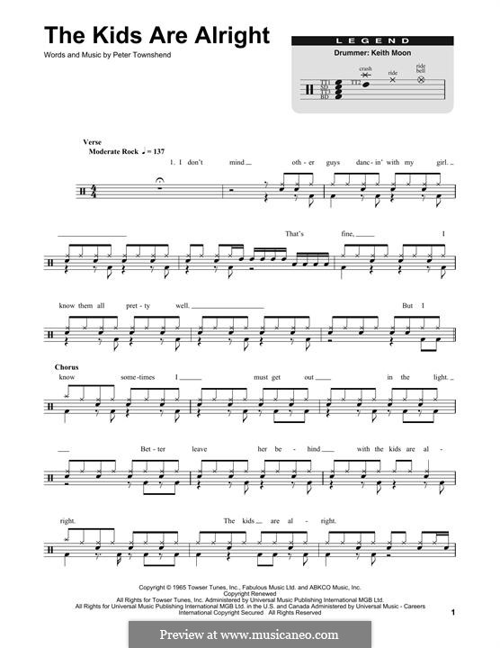 The Kids are Alright (The Who): Drum set by Peter Townshend