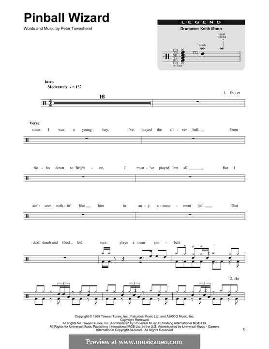 Pinball Wizard (The Who) by P. Townshend - sheet music on MusicaNeo