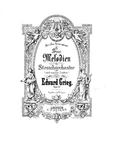 Two Melodies for String Orchestra, Op.53: Full score by Edvard Grieg