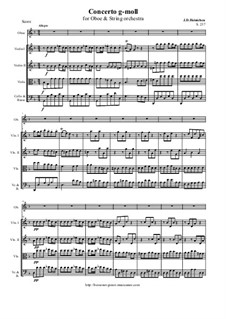 Concerto for Oboe and Strings in G Minor, SeiH 237 Hwv 1.21: Score and all parts by Johann David Heinichen