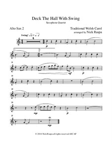 Deck the Hall with Swing: For saxophone quartet - alto sax II part by folklore