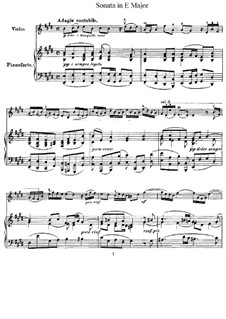 Sonata for Violin and Harpsichord in E Major, HWV 373 Op.1 No.15: Version for violin and piano – score, part by Georg Friedrich Händel