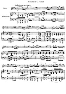 Sonata for Violin and Harpsichord in G Minor, HWV 368 Op.1 No.10: Version for violin and piano – score, part by Georg Friedrich Händel