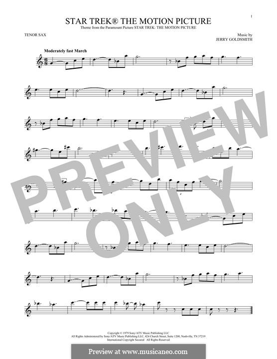 Star Trek. The Motion Picture: For tenor saxophone by Jerry Goldsmith