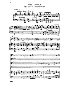 No.12 For Unto Us a Child is Born: Piano-vocal score by Georg Friedrich Händel