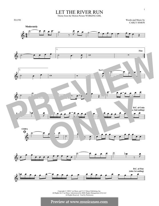 Let the River Run: For flute by Carly Simon