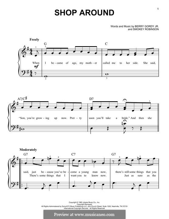 Shop Around: For piano by Berry Gordy, Smokey Robinson