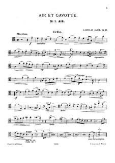 Air and Gavotte for Cello and Piano, Op.26: Solo part by Ladislas Aloïz