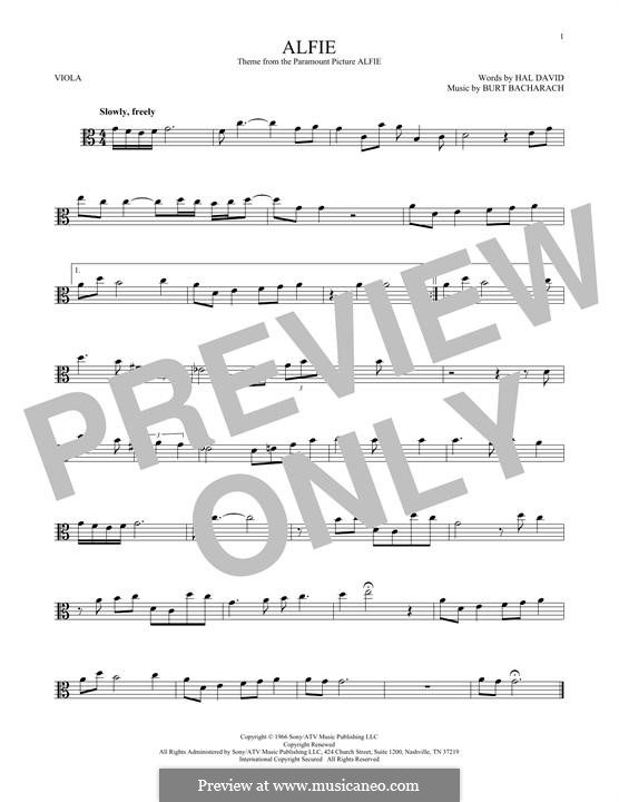 Alfie: For viola (Dionne Warwick) by Burt Bacharach
