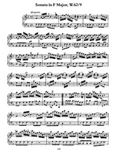 Sonata for Keyboard in F Major, H 58 Wq 62:9: For a single performer by Carl Philipp Emanuel Bach